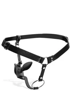 STRICT Male Cock Ring Harness With Silicone 3.75 Anal Plug