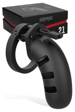 Shots Toys Mancage - 4.5 Large Black Silicone Cock Cage With Metal Lock