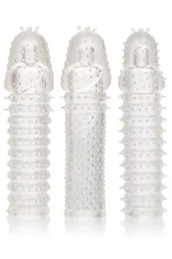 California Exotic Dual-Textured Penis Extensions (3 Pce Kit)