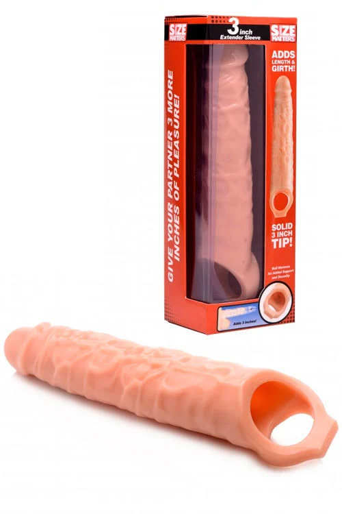 Size Matters 3 Penis Extension Sleeve With Ball Strap