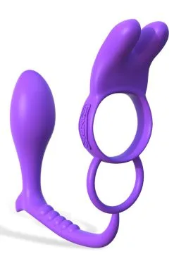 Pipedream Vibrating Rabbit Couple's Ring With Anal Plug