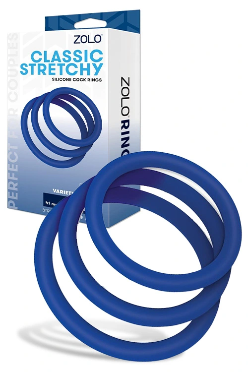 Zolo Stretchy Silicone Cock Rings - 3 Pack