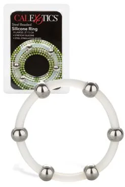 California Exotic Steel Beaded Silicone 2 Cock Ring