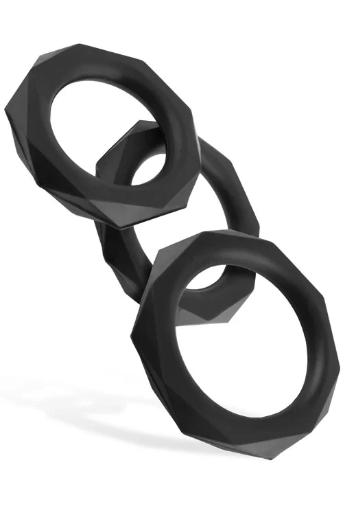 Pipedream 3 Pce Silicone Penis Ring Designer Stamina Set - Image 2
